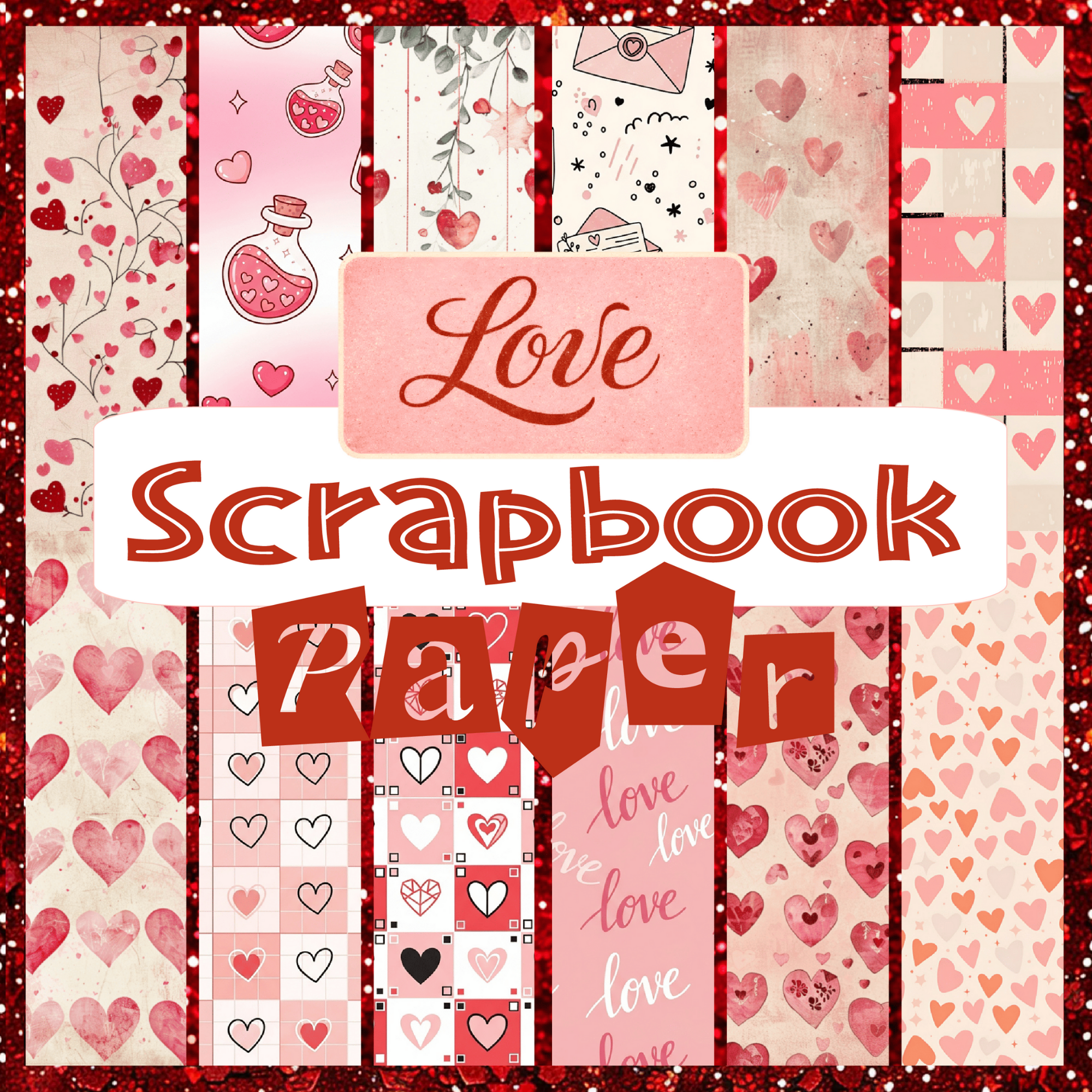 Love Scrapbook Paper